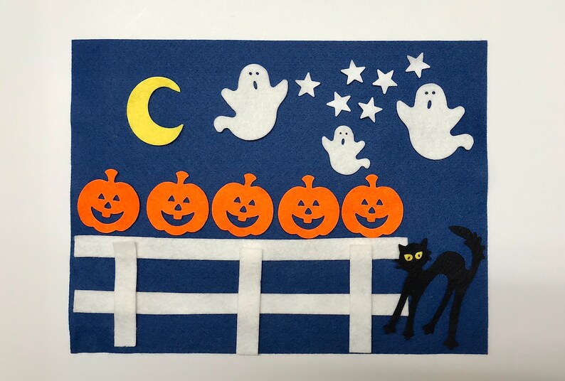 Halloween felt board sets Five Little Pumpkins kids Etsy