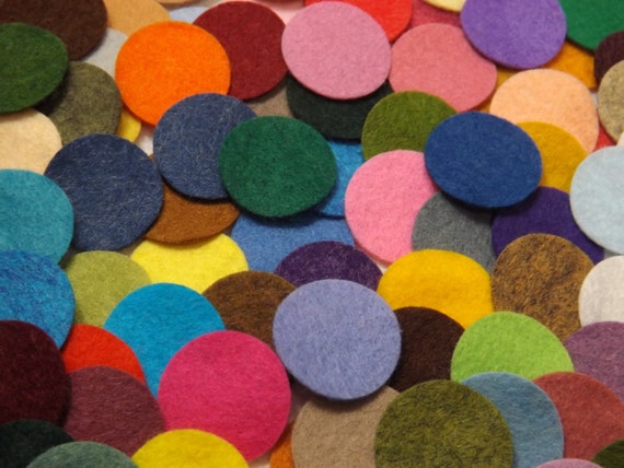 Felt Circles, Felt Die Cuts, Applique Circles for Sewing and Craft  Projects, Different Sizes and Colours Available, Pack of 50 