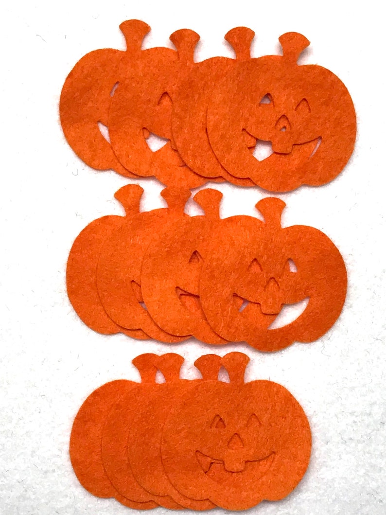 Felt Pumpkin Die cuts, Halloween supplies 1 3/4 image 4