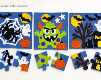 Halloween Felt Puzzles – Handmade 6-Piece Puzzles