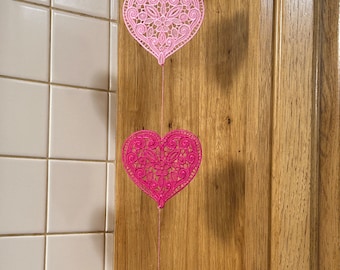 Lace Hearts, Free Standing Lace Hearts, Valentines Decor, Heart Decor, Heart Mobile, Valentines Mobile Valentine Party