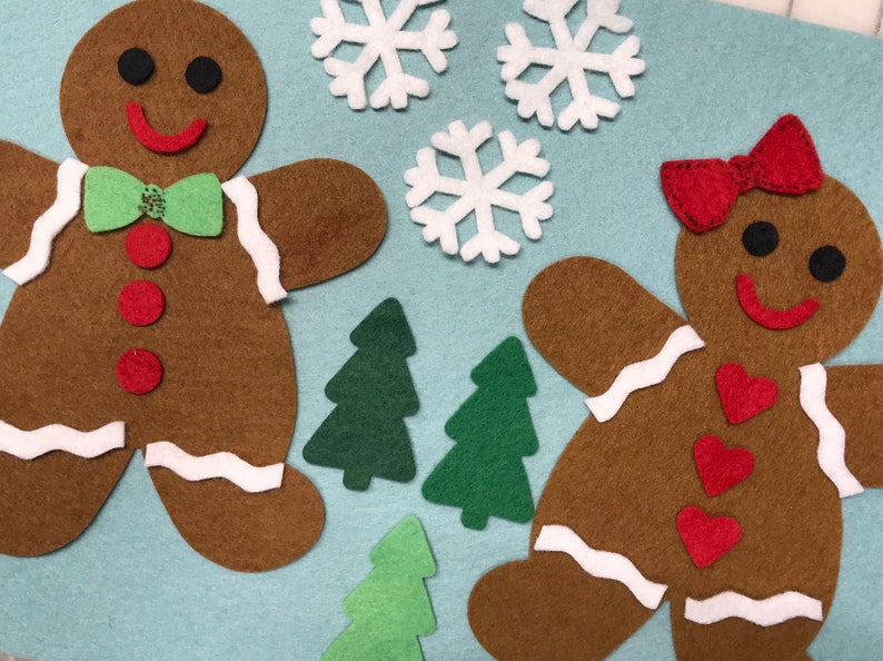 Christmas Felt Board, Gingerbread Man Felt Board, Quiet Play, Preschool image 5