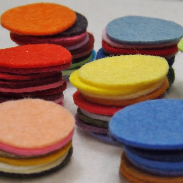 Wool Felt Circles 1 Inch Choose Your Own Colors and Quantity