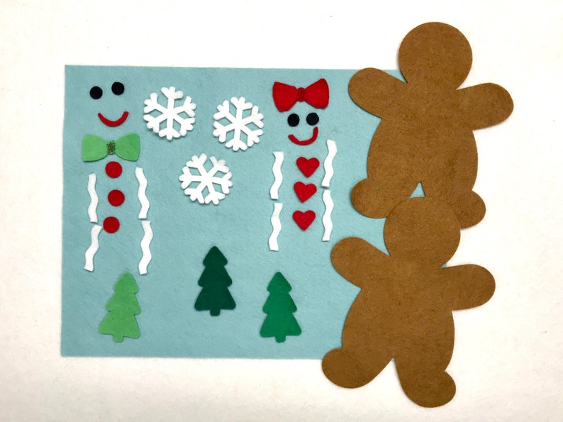 Christmas Felt Board, Gingerbread Man Felt Board, Quiet Play, Preschool image 3