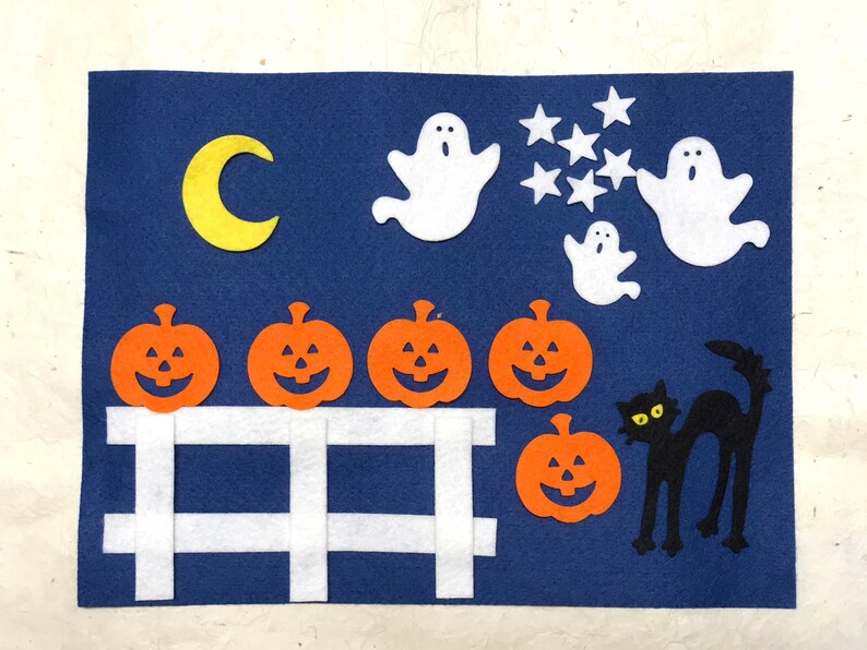 Halloween felt board sets Five Little Pumpkins kids Etsy