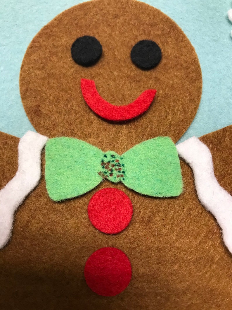 Christmas Felt Board, Gingerbread Man Felt Board, Quiet Play, Preschool image 6
