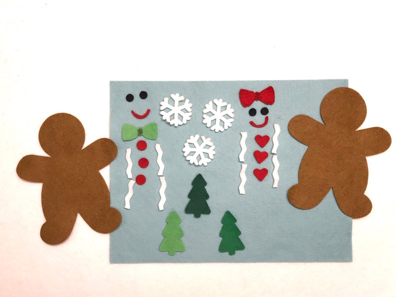 Christmas Felt Board, Gingerbread Man Felt Board, Quiet Play, Preschool image 2