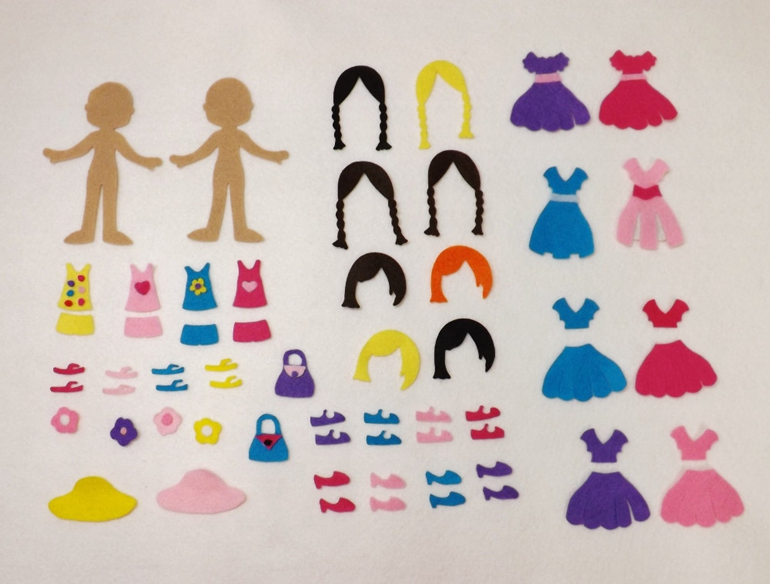 Paper Doll Felt Board Set 62 pieces Etsy