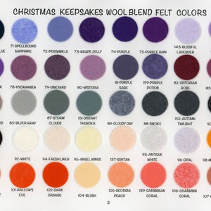 Wool Felt 154 sheets 9x12 and a Color Chart, One of each color , Wool Blend Felt Sheets, Crafter gift, Felt Supplies, Felt Hair Bows image 4