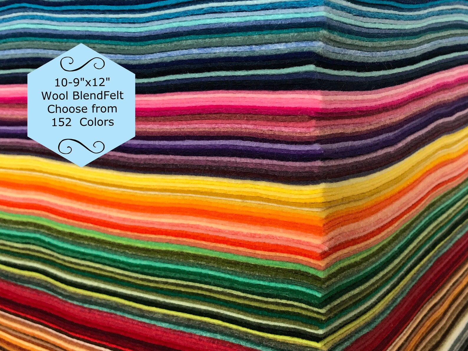 Wool Felt 10 Sheets 9x12 Inch Wool Blend Felt Wool Felt Etsy