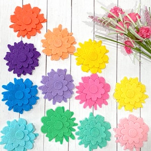 Felt flowers, felt die cut flowers,  die cuts, diy flowers, felt embellishments