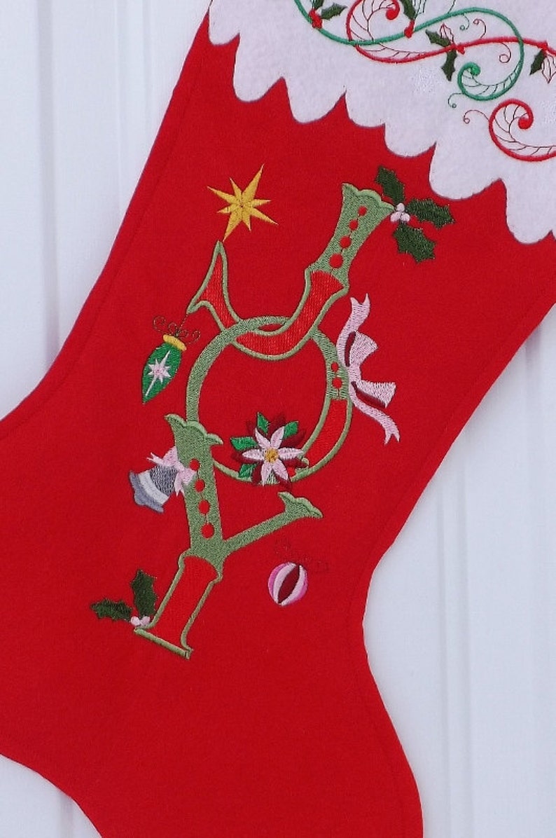Joy Felt Christmas Stocking Personalized Christmas Stocking Etsy
