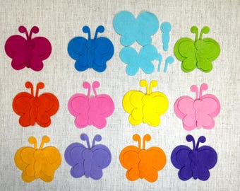 Butterfly Felt Die Cuts – Wool Blend Felt Shapes – Choose Your Colors – Felt Board Sets- Butterfly Shapes