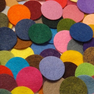 Wollfilzkreise 2 1/2"Stanzen - Wählen Sie Ihre eigenen Farben