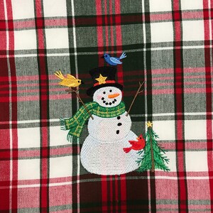 Christmas Kitchen Towels Embroidered Snowman