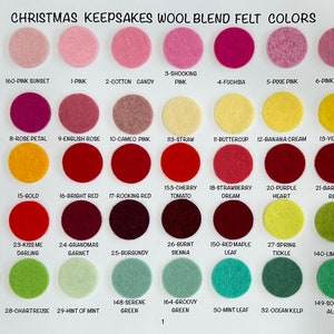Tabla de colores de muestra de fieltro de lana - Tabla de fieltro de mezcla de lana - 159 colores