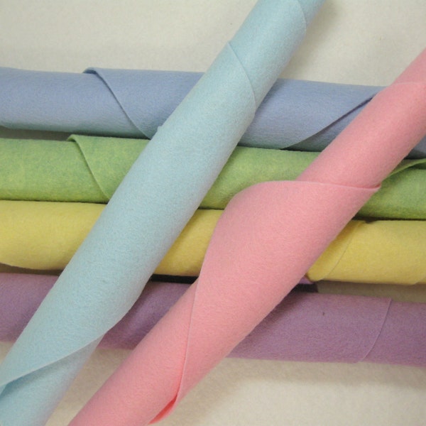 Wool  Felt Sheets// Pastel Collection //6 sheets //Wool blend Felt//