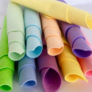 Soft Pastel Wool Felt Collection/ Wool Felt / Pastel Felt  /Wool Blend Felt / Felt Flowers/Felt Bows 10-9x12&quot;