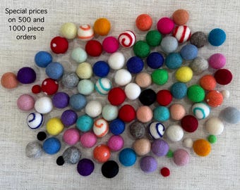 Handmade Wool Felt Balls, 2cm, DIY Garland Supplies, 500 Count