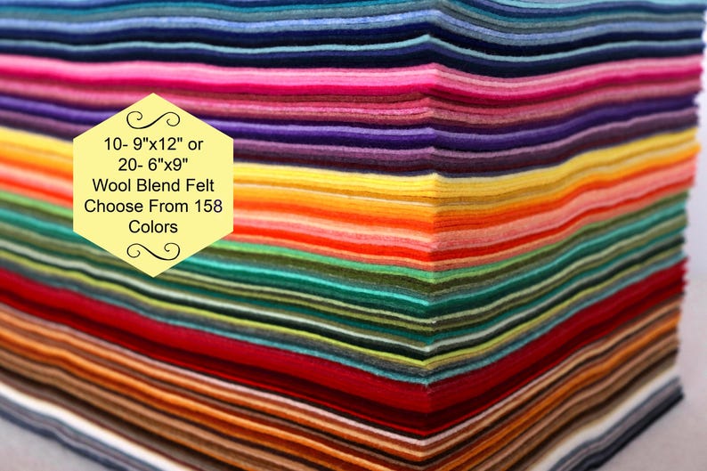 Wollmischung Filz Blätter: 158 Farben, Bastelbedarf (10-9x12 oder 20-6 x 9 inch) Bild 1