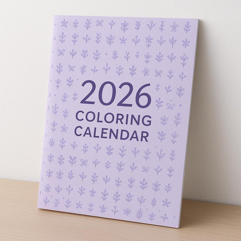 2026 Coloring Calendar for Kids | Cute Animal Monthly Planner | Pastel