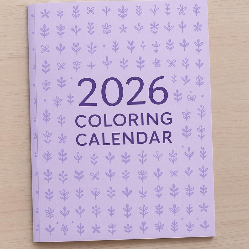 2026 Coloring Calendar for Kids | Cute Animal Monthly Planner | Pastel