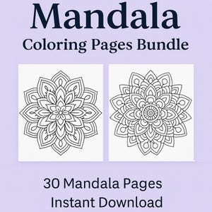 Livro de colorir mandala para adultos | Páginas para colorir para alívio do estresse em PDF para impressão | Download digital