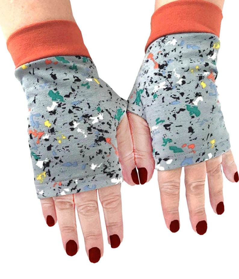 Arm Sun Protection Gray Fingerless Gloves Women Fingerless Etsy