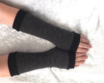 Fingerless gloves in dark gray color Winter hand warmers fingerless  men Fall winter gloves