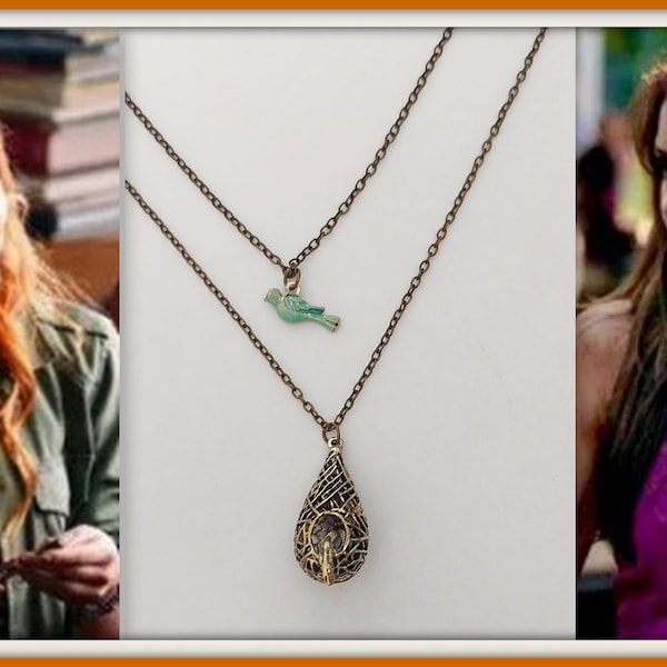 The Vampire Diaries Bijoux Elena Gilbert Oiseaux Bleus Nid Pendentif Collier Elena Bleu