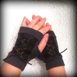 Brown fingerless gloves, , Tattoo Cover Up, Cold weather gloves, Winter wrist warmers