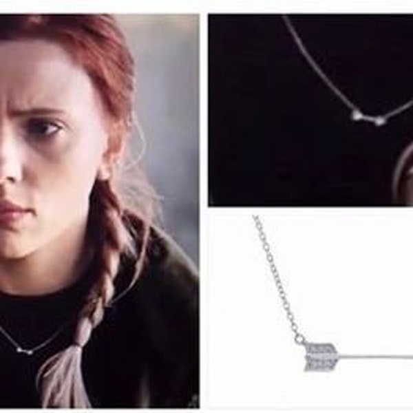 Natasha Romanoff Silver Arrow Necklace, Black Widow,  Thin small gold arrow charm necklace, Arrow silver  necklace, tiny arrow necklace