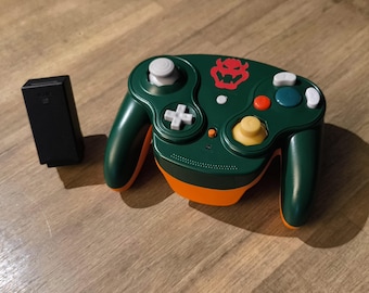 wireless controller gamecube nintendo wireless bowser koopa naughty mario peach controller retro gaming