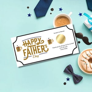 Carte à gratter personnalisée pour la fête des pères, Carte à gratter fête des pères, Carte à gratter surprise, Surprise pour la fête des pères, Révélation cadeau