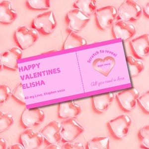 Carte à gratter personnalisée pour la Saint-Valentin, Carte à gratter Saint-Valentin, Carte à gratter surprise, Cadeau surprise à gratter pour révéler la Saint-Valentin