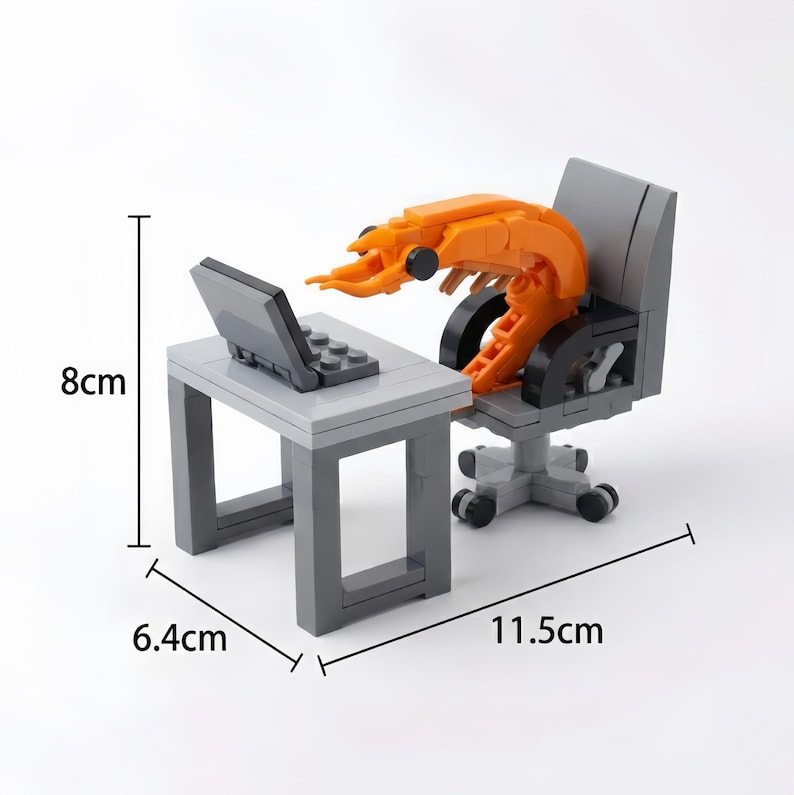 Plastic Brick Leguo Set Shrimp Desk Decor Easy Leg Set Cute Friend Gift ...