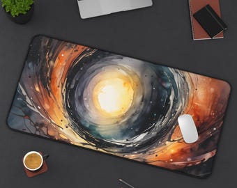 Galaxy Desk Mat | Cosmic Office Decor, Starry World Mouse Pad, Gift for Astronomers, Meditation Space, Desk Accessories