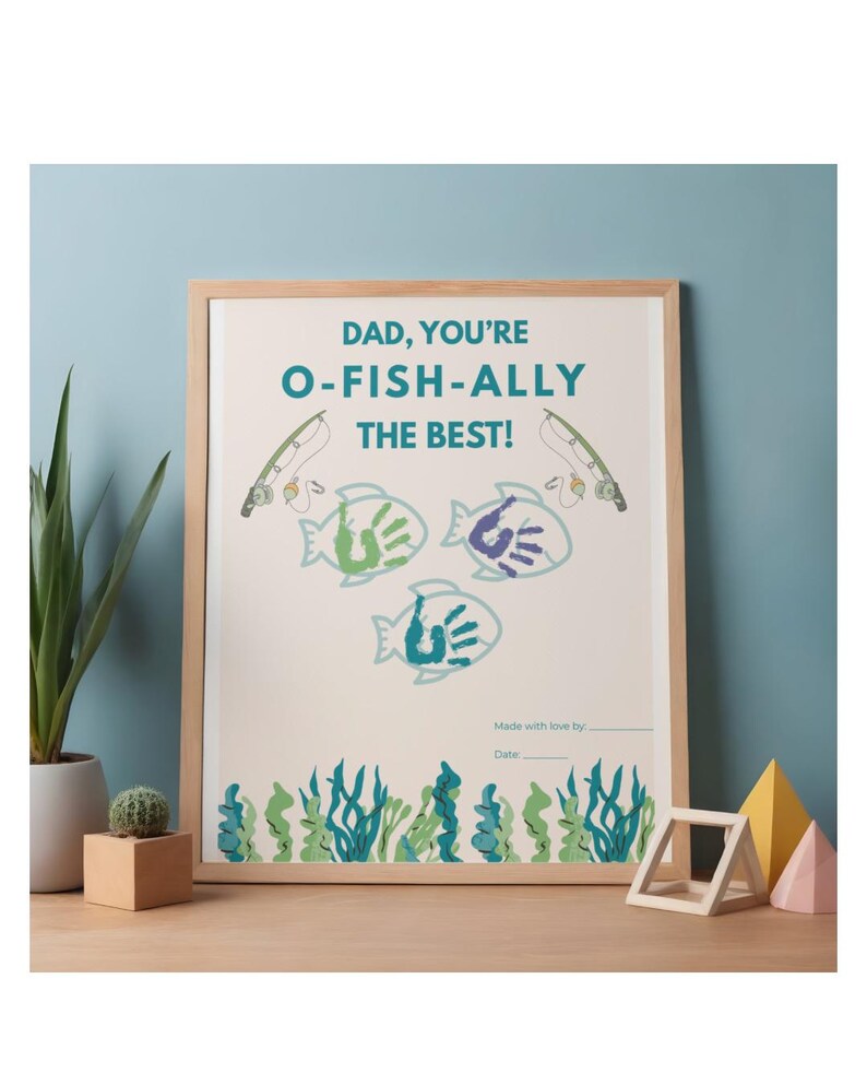 Father’s Day Handprint Craft Printable, Dad You’re O-fish-ally the Best ...