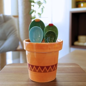 Kaktus Messlöffel Set/Messbecher/niedliches Geschenk/Küchen Werkzeug/Pflanzen Dekor/Kochgeschirr/Geburtstag/Kind/Backformen/Einweihungsgeschenk/Muttertag