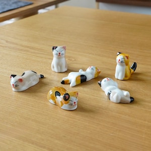 Cat Ceramic Chopstick Utensil Rests – Cute Tableware & Desk Pen Holder