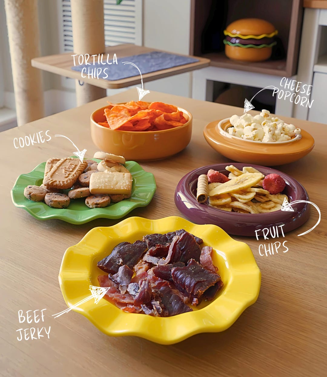 Burger Plate and Bowl Set: Ceramic BBQ Party Dinnerware - Etsy