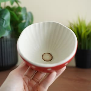 Ceramic Mushroom Rice Bowl/Fun bowl/Handmade Ceramics/Whimsical Tableware/Cute Gift/Tableware/Kitchen Tool/Plant Decor/Kid/Housewarming
