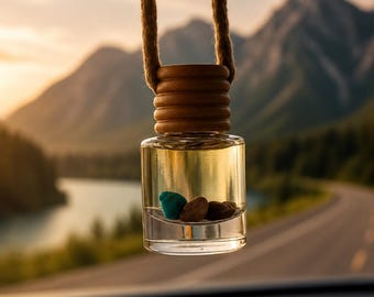 Crystal Infused Car Diffuser | Luxury Hanging Car Freshener | Aromatherapy Drive Scents | Spiritual Car Charm