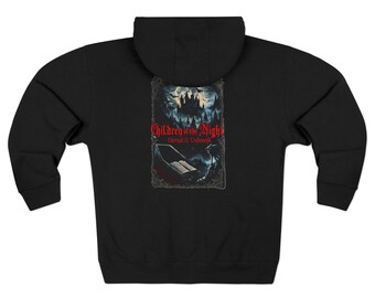 Gothic Graphic Zip Hoodie: Book Lover Sweatshirt