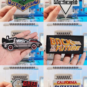 Back to Future Embroidered Patch, Custom Movie Patches, Appliques Morale Badge Embroidered Tactical Patch Iron on for Backpacks Caps Jackets