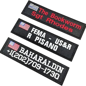 Custom Name Military Name Patch Embroidery USA Flag Name Tactical Tag for Uniform Vest Bags Dog Harness Jacket Clothing, Service Dog Patch