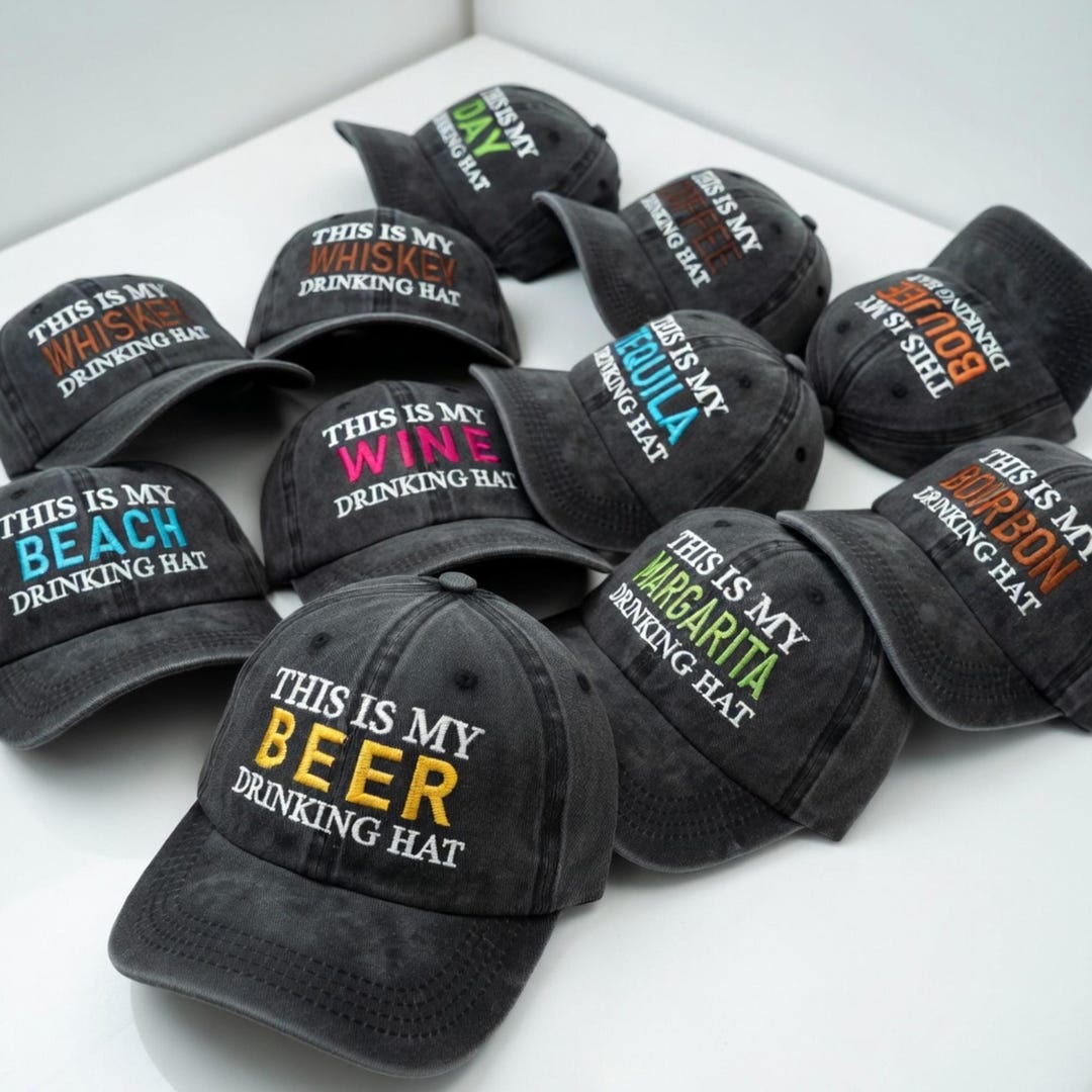 Custom This is My Drinking Embroidered Hat, Funny Bachelorette Party ...