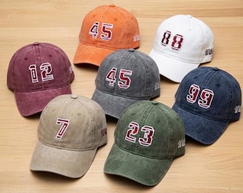 Custom Number and Name Hat, Personalized Team Sport Baseball Cap, Game Day Jersey Number Hat, Baseball Mom Gift, Custom Sport Hat