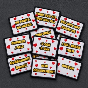 Custom Embroidered DCC Gamer Patch Funny Quote Heart Pants Patch, Fantasy & Cat Fan Art, Iron On Hook Loop Patch for Jacket Backpack Uniform