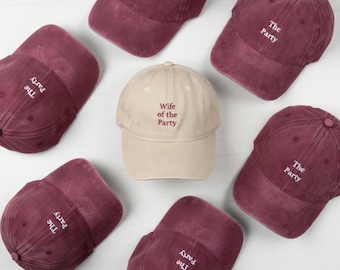 Custom Wife of the Party Embroidered Hats, The Party Bachelorette Caps, Bridesmaid Gifts, Custom Bride Baseball Hat, Wedding Party Favors